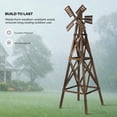 thumbnail image 6 of Ktaxon Large 7ft Wooden Windmill 2-Tier Cross Lattice Garden Decor for Yard, Carbonized Wood, Dark Brown, 6 of 9