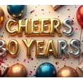 thumbnail image 4 of LUUFILx Cheers 80th Birthday Balloon Banner Party Decorations Metallic Gold Silver Backdrop Birthday Celebration Photography Props Gift Decor Background, 4 of 8