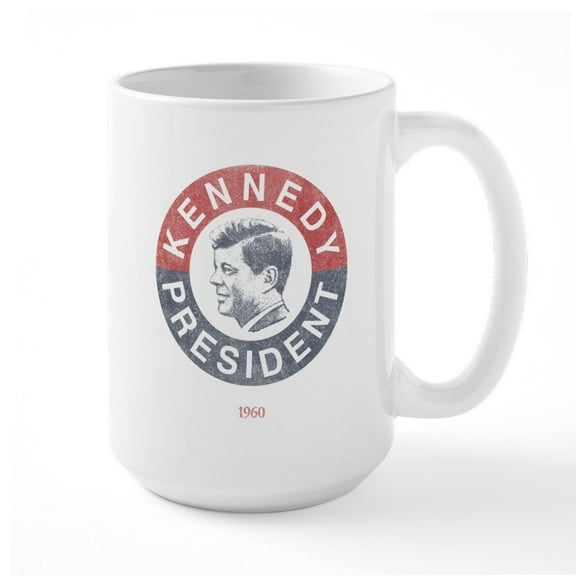 CafePress - JFK For President Large Mug - 15 oz Ceramic Large White Novelty Mug