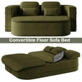 thumbnail image 2 of 75" Convertible Folding Sofa Bed,Full Size Sleeper Sofa with Blanket,Modern Chenille Fabric Floor & Futon Loveseat Couch,Memory Foam Folding Mattress Sleeper for Living Room, 2 of 7