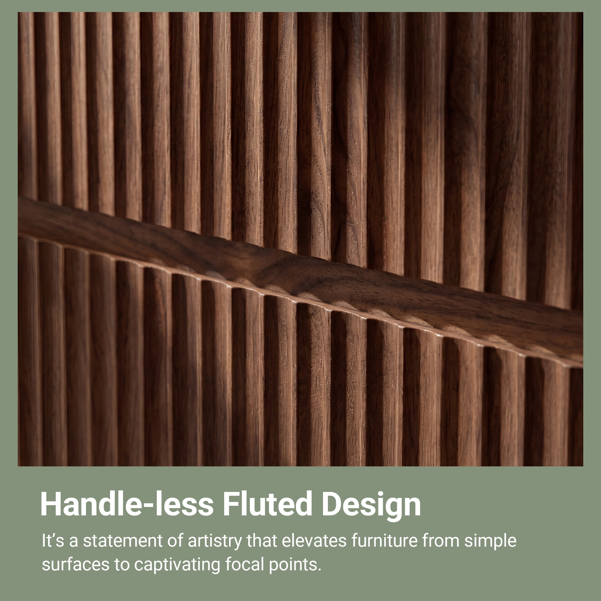 YDN Modern Fluted 5 Drawers Dressers for Bedroom with Drawers - 31.5" Wooden Tall Chest of Drawers, Curved Dresser Storage Organizer with Anti-Tip for Closet Hallway, Entryway, Living Room, Walnut