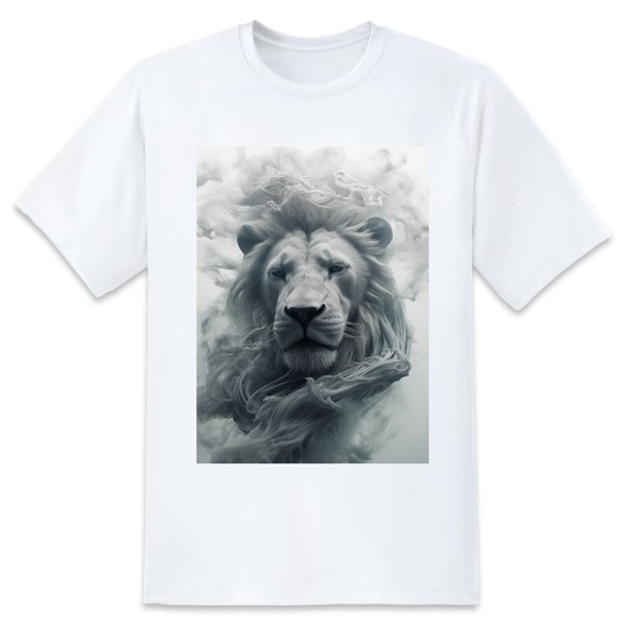 Basic Oversize Tees For WomenLion Loose Boyfriend Shirts Casual Blouse round neck