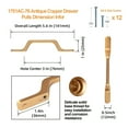 thumbnail image 5 of Goo-Ki 6 Pack Brushed Bronze Cabinet Handle Drawer Pulls - 3" (76mm) Hole Dark Gold Modern Bar Handles Pull Kitchen Cabinet Hardware for Dresser Cupboard Bathroom Wardrobe, 5 of 5