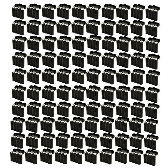 100 Bulk AA / AAA / CR123A Black Battery Holder Storage Cases