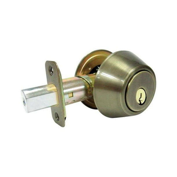 Faultless 5002075 Antique Brass Metal Double Cylinder Lock, ANSI Grade