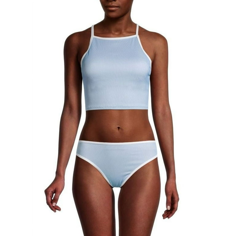 Calvin Klein EARL BLUE Bound Longline Racerback Bikini Swim Calvin Klein EARL BLUE Bound Longline Racerback Bikini Swim