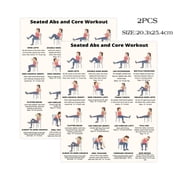 2 PC Senior Seated Tai Chi 30-Day Challenge Chart - Easy Daily Chair Exercises for Balance & Core Strength Improvement #A