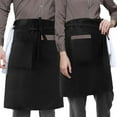 thumbnail image 5 of Waiter Apron Universal Black Kitchen Catering Half Length Work Sleeve for Restaurant and Hotel, 5 of 9