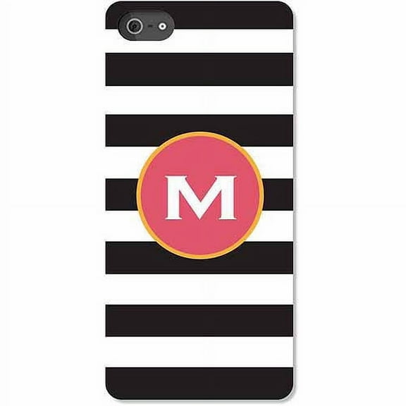 Personalized Black and White Striped iPhone 5 Case