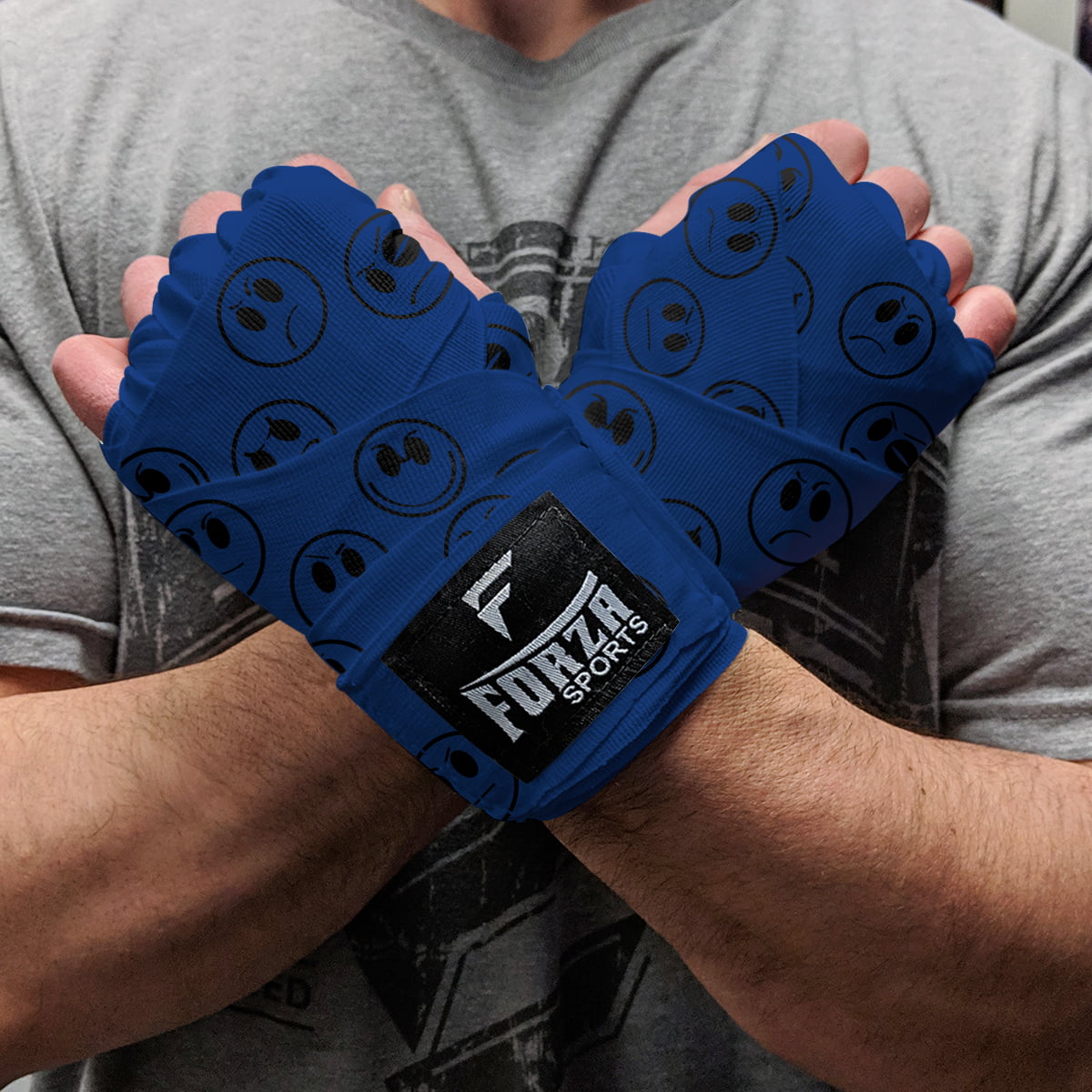 Boxing MuayThai Hand Wraps Elastic inner glove mexcian style stretchy 180" blue 