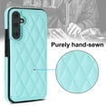 thumbnail image 2 of for Samsung Galaxy A35 Wallet Case with Card Holder RFID Blocking,Dimaond Patterned Elegent PU Leather,Double Back Flip Kickstand Magnetic Clasp Durable Shockproof Cover,Mint, 2 of 7