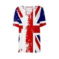 thumbnail image 4 of Fiudx Ropa de Mujer Camiseta Holgada con Cuello En V y Estampado Del Día de La Independencia para Mujer, 4 of 5