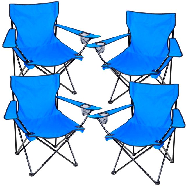 Kit Sillas Plegables Azules Jardimex 4 piezas camping jardin