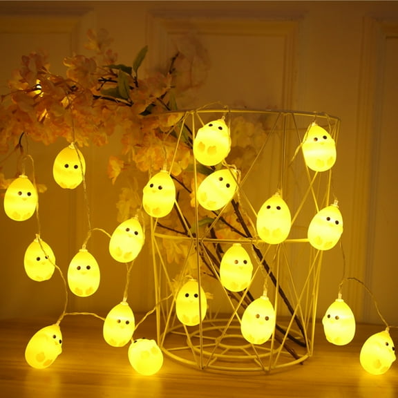 sunsanly String Lamp Luminous Decorative Yellow Chicken Easter LED String Fairy Light Festival Supply