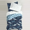 thumbnail image 3 of dream FACTORY Kids 5-Piece Complete Set Easy-Wash Super Soft Microfiber Comforter Bedding, Twin, Blue Sharks, 3 of 4