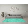 thumbnail image 3 of Ahgly Company Machine Washable Indoor Rectangle Abstract Turquoise Blue Contemporary Area Rugs, 8' x 12', 3 of 4