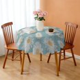 thumbnail image 3 of Round Tablecloth 60 Inch Floral Print Daisy Table Cover Wrinkle Free Kitchen Dining, 3 of 5