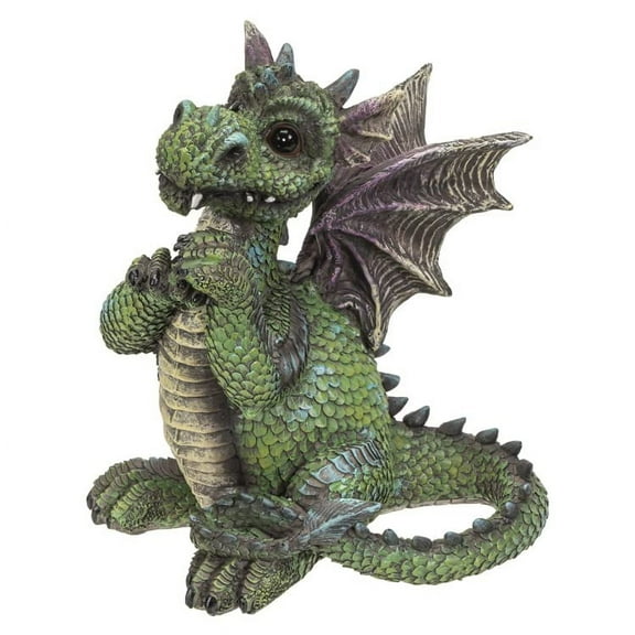 Pacific Giftware Green Dragon Figurine, 6.89-inch Height, Resin, Table Decoration
