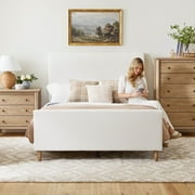 My Texas House Flynn Boucle Platform Bed, Queen, Cream