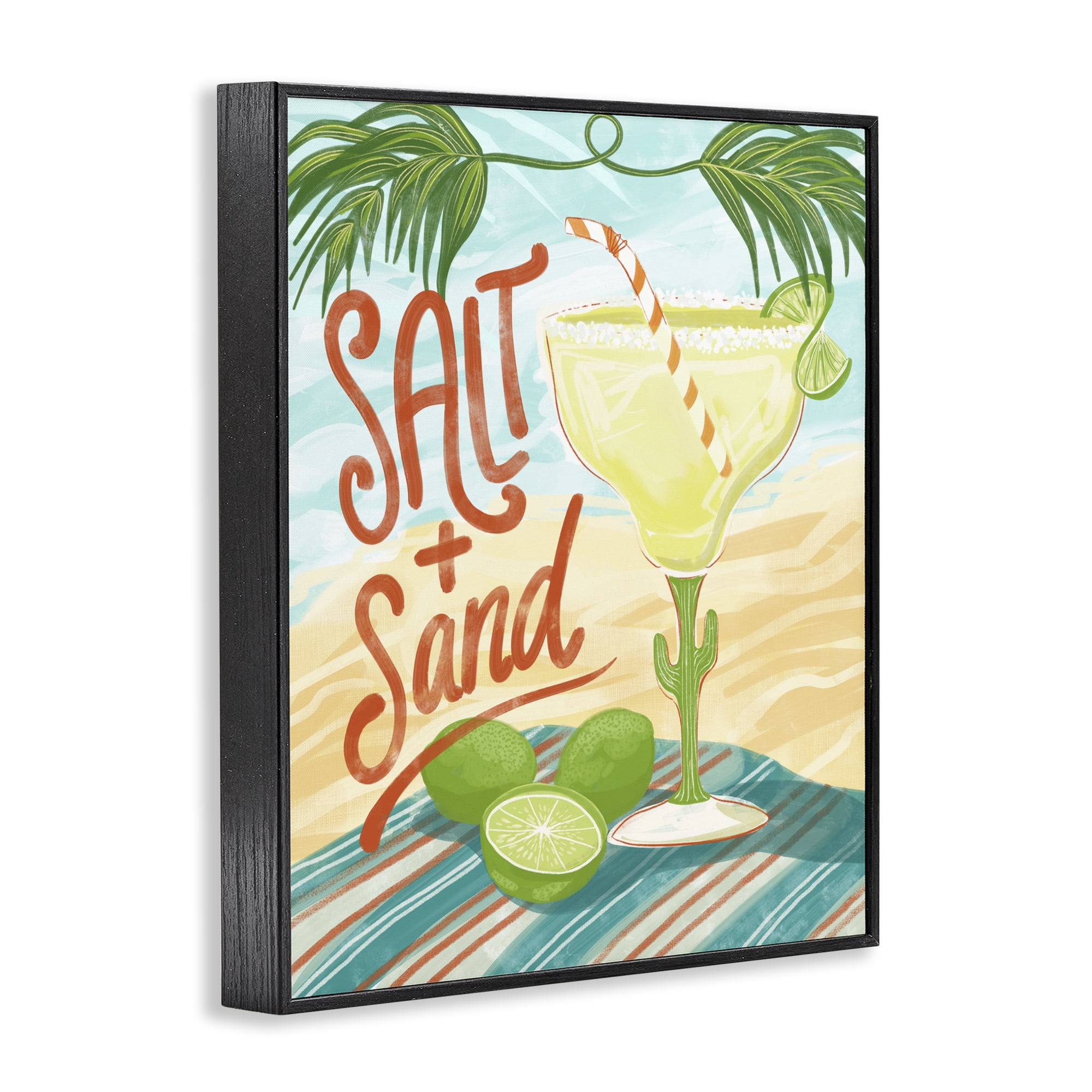 Stupell Industries Salt & Sand Margarita Black Framed Giclee Art, design by Connie Summers