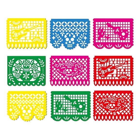 Holiday Papel Picado Banners Day of the Dead Flag Themed Party Hanging Decoration for Festive Celebrations