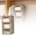 thumbnail image 5 of Binwennn Extra Large Load Bearing Non Woven Fabric Wardrobe Storage Hanging Bag Layer Clothing Bra Hanging Bag Bag Storage Fabric Hanging Rack Storage Fabric Clothes Containers for Organizing Bedding, 5 of 5