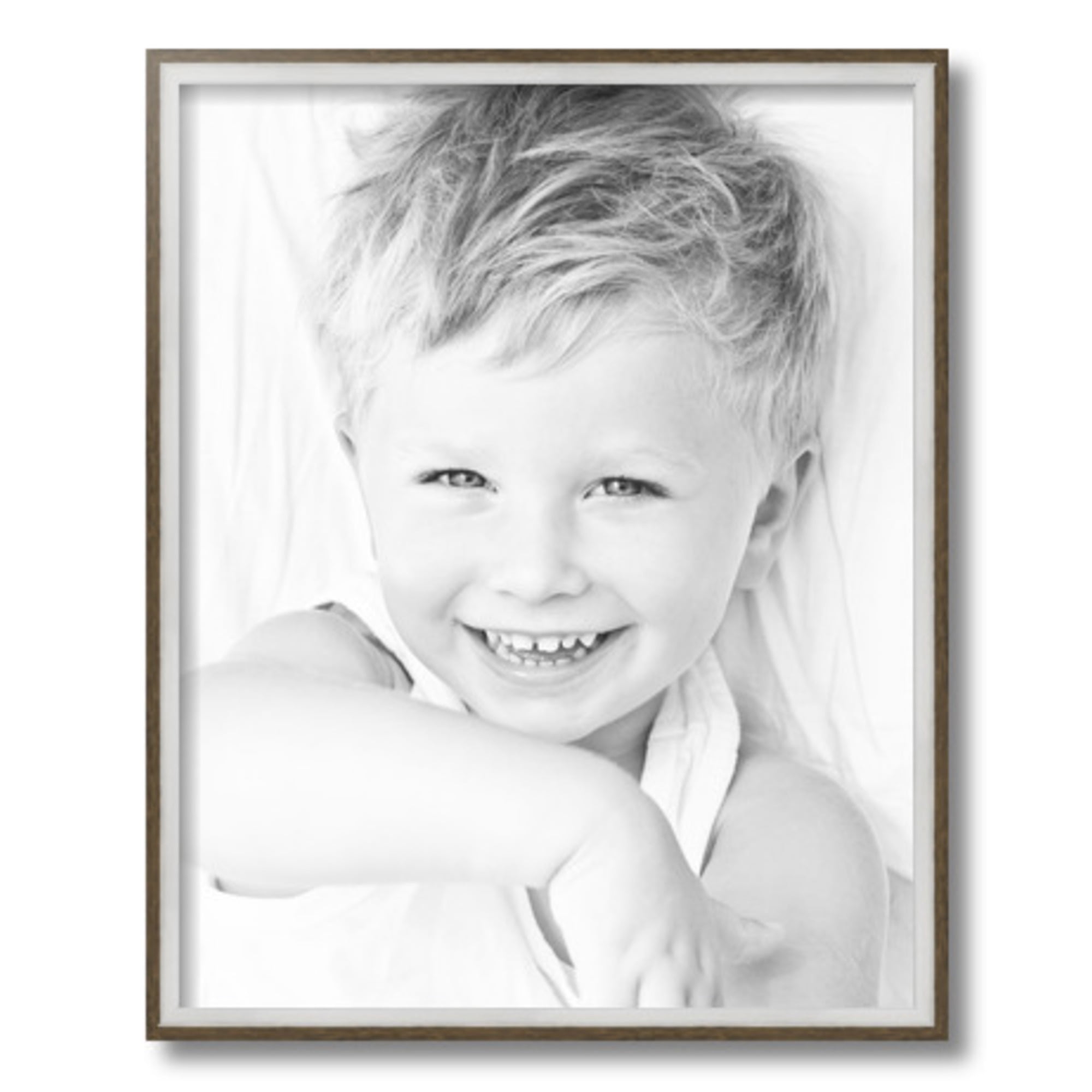 ArtToFrames 16" x 20" Silver with Stained Grey Picture Frame, 16x20 inch Silver Wood Poster Frame (WOM-4767)