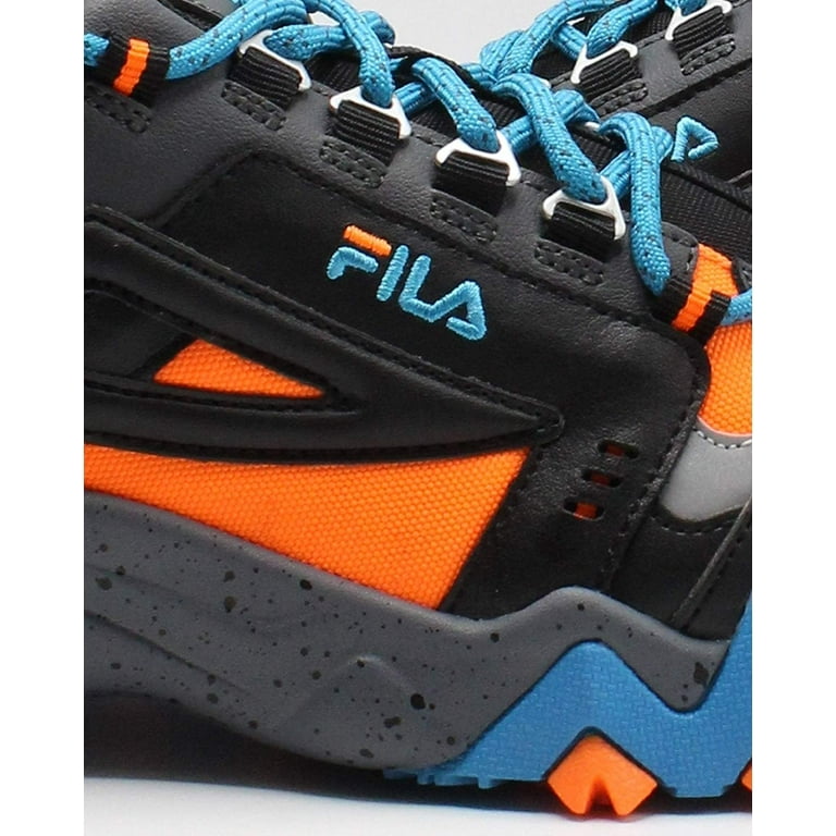 Fila Men s Oakmont Tr Shock Orange Castlerock Atomic Blue Ankle High Leather Hiking Shoe 10M