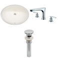 thumbnail image 1 of 19.5-in. W CUPC Oval Bathroom Undermount Sink Set In Biscuit - Chrome Hardware - Overflow Drain Incl. AI-13147, 1 of 8