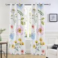 thumbnail image 6 of Coolnut Blackout Curtains for Bedroom Living Room 84" Cute Hand Painted Wildflowers Room Grommet Window Curtains Privacy Protect Room Darkening Single Panel Curtain, 6 of 7