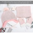 thumbnail image 5 of Conjunto de bufanda y guantes para niños - 3 piezas Gorros de invierno con pompones Gorros de punto para niños pequeños Guantes térmicos con forro polar Guantes para niñas Niños Pink-Dontodent Kuyhfg Sin marca, 5 of 5