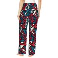 thumbnail image 3 of Uemuo Geometric Elements Pattern Women's Wide Leg Palazzo Lounge Pants with Pockets Light Weight Loose Comfy Casual Pajama Pants-Medium, 3 of 9