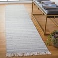 thumbnail image 2 of SAFAVIEH Striped Kilim Mihaela Striped Polyester Runner Rug, Grey/Ivory, 2'3" x 9', 2 of 8