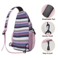 thumbnail image 3 of Watercolor Beach Scene Sling Backpack, Lightweight Abstract Crossbody Bag with Geometric Design, Rainbow Gradient and Boho Starry Night Aesthetic, 3 of 6