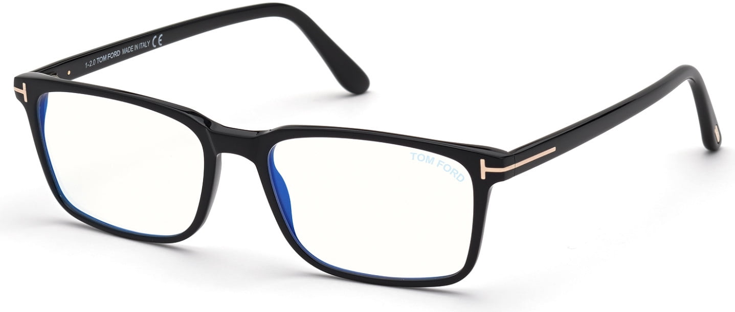 TOM FORD FT5735 B 001 Shiny Black Plastic blue filter 54 mm