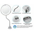 thumbnail image 2 of 14 LED Suction Cup Makeup Mirror - 6.5" 10X Mirror, Flexible 360 Degree Swiveling Gooseneck Cordless Bathroom Vanity Mirror - LED Natural Diffused Bright Light - Portable & Cordless, 2 of 8