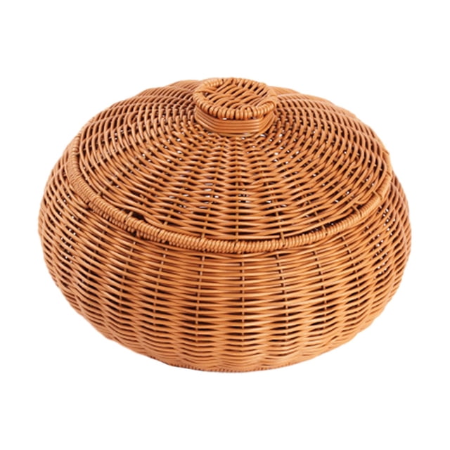 Cesta tejida a mano, cestas para estantes, contenedores, escritorios, desorden, organización, elegantes y decorativas. Redondo 25x13cm