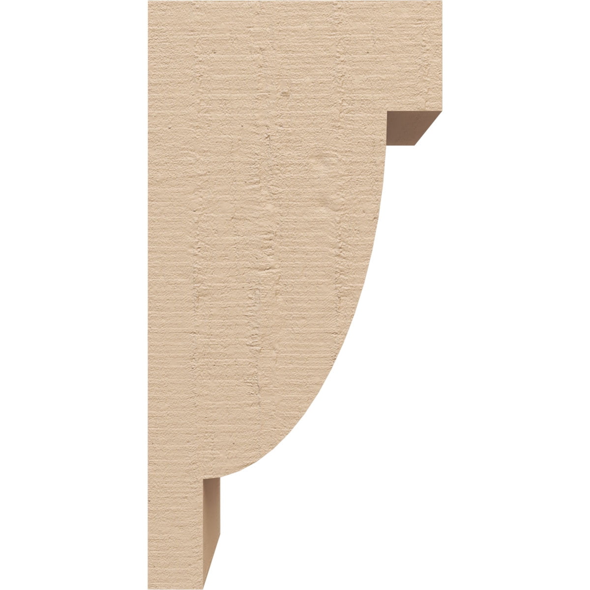 5"W x 5"D x 10"H Wide Alpine Rough Cedar Woodgrain TimberThane Corbel, Primed Tan