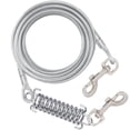 thumbnail image 4 of Cable de amarre para perros de dos cabezas con resorte de metal duradero Correa de entrenamiento alargada Correa de alambre de acero para perros pequeños, medianos y grandes, 4 of 5