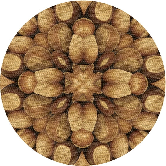 Ahgly Company Indoor Square Patterned Saddle Brown Area Rugs, 3' Square