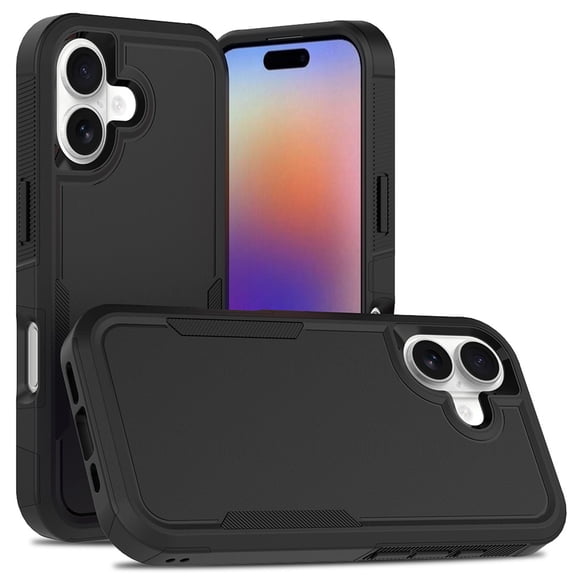 Corliven for iPhone 17 Case, PC TPU Hybrid Cover, Shock Absorbing Protective Case, Shockproof Phone Case for Daily Use, Black