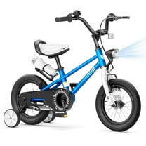 GLAF 12 14 16 Inch Boys Bike with Training Wheels & Water Bottle Holder, for Kids Ages 2-7 Years, Durable Construction, Blue