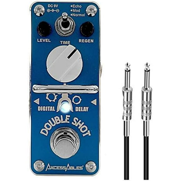 AxcessAbles DOUBLE SHOT Guitar Pedal - Delay/Echo/Repeat/Slap-Back$$Music