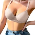 thumbnail image 3 of UPPADA T-Shirt Bras for Women No Underwire Bras Comfortable Bras Wide Band Back Comfy Fix Bras Plus Size Bras Full Coverage Bras Hides Back Side Comfy Bras,Beige,85C, 3 of 6