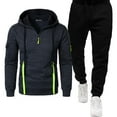 thumbnail image 2 of Brondbend Mens Sweat Suit Men Track Suits 2 Piece Set Long Sleeve Hoodie with Zipper Multiple Pockets Sweatshirt and Sweatpants Tracksuits Loose Fit Fall Winter Gym Workout Suits,Black, 2 of 7