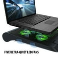 thumbnail image 3 of ENHANCE Gaming Laptop Cooling Pad Stand with LED Fans , Adjustable Height , & USB Port for 17 inch Laptops 5 Ultra Quiet Fans 2550 RPM & Built In Bumpers Green, 3 of 9