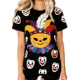 thumbnail image 1 of Camiseta de Manga Corta con Cuello de Tripulación de Impresión de Payaso Casual para Fiesta de Carnaval Verano Diario, 1 of 7