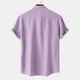 thumbnail image 3 of Camisa de manga corta de verano para hombre, color liso y solapa - Estilo sencillo y moderno, poliéster, para todas las estaciones, 3 of 4