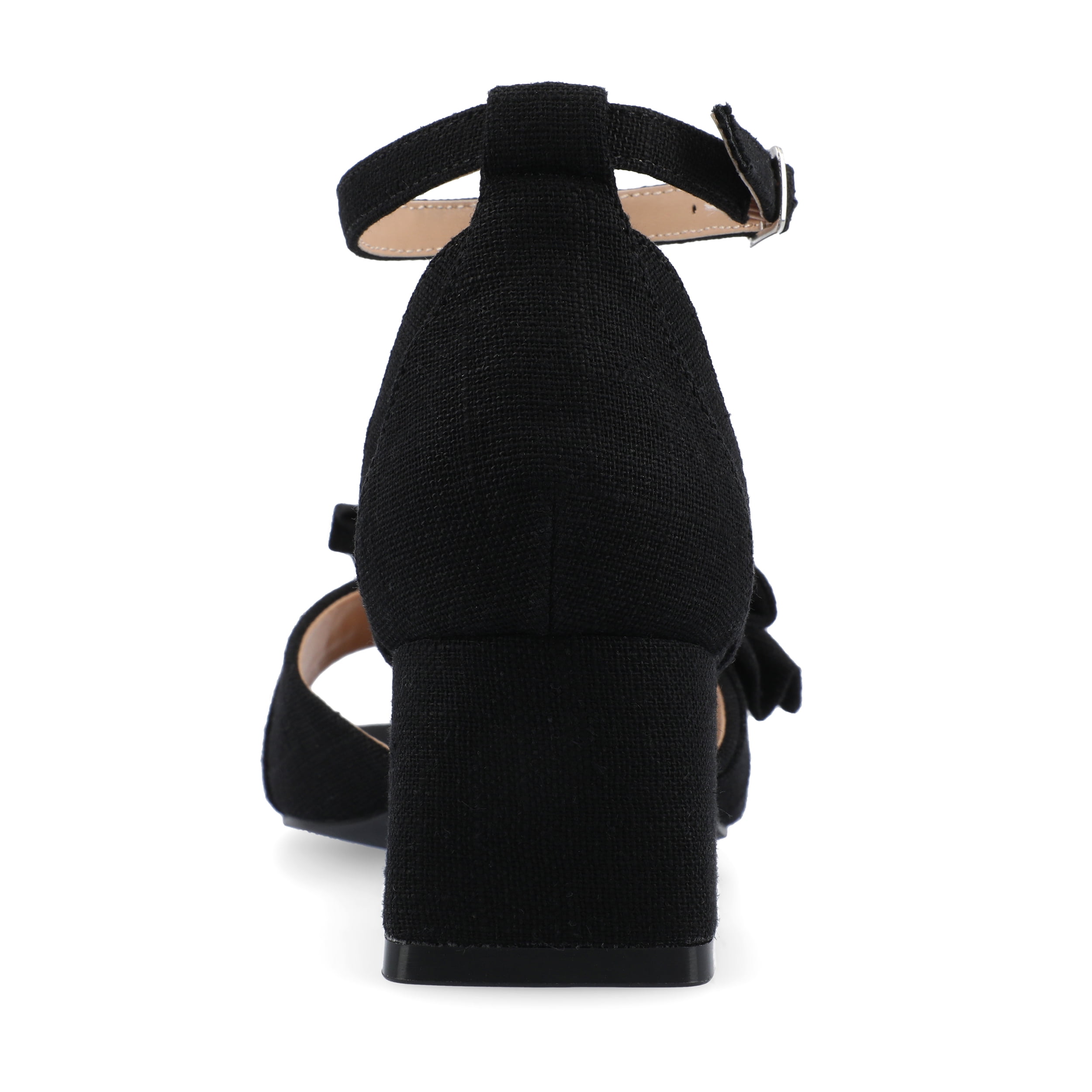 Journee Womens Zevi Linen Block Heel Dress Sandals, Widths Available