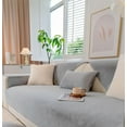 thumbnail image 2 of Soft Velvet Sofa Covers 2 3 4 Seater Non-Slip Couch Sofa Slipcovers Sofa Cushion Covers Furniture Protectors for Pets/Kids/Dogs,Grey, 4 Seater, 2 of 8